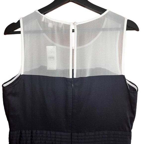 LOFT Midi Dress Black White Size 10 NWT w/flaw‎ - Picture 5 of 12